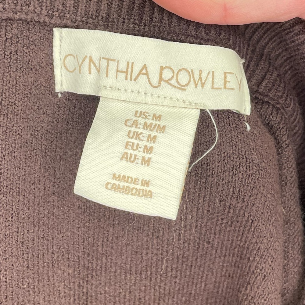 NWOT Cynthia Rowley Chocolate Brown Sweater Vest Top with Gold Accents - Picture 7 of 7